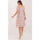 Rochie roz nude cu floricele, cu maneca trei sferturi Arissa 3 - jojofashion.ro