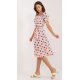 Rochie roz nude cu floricele, cu maneca trei sferturi Arissa 4 - jojofashion.ro