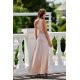 Rochie eleganta mulata lunga satin bej Inez 3 - jojofashion.ro