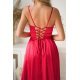 Rochie rosie eleganta lunga din satin cu bust tip corset vaporoasa Saphira 5 - jojofashion.ro