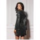Rochie scurta gri cu paiete argintii cu maneca lunga Ember 3 - jojofashion.ro