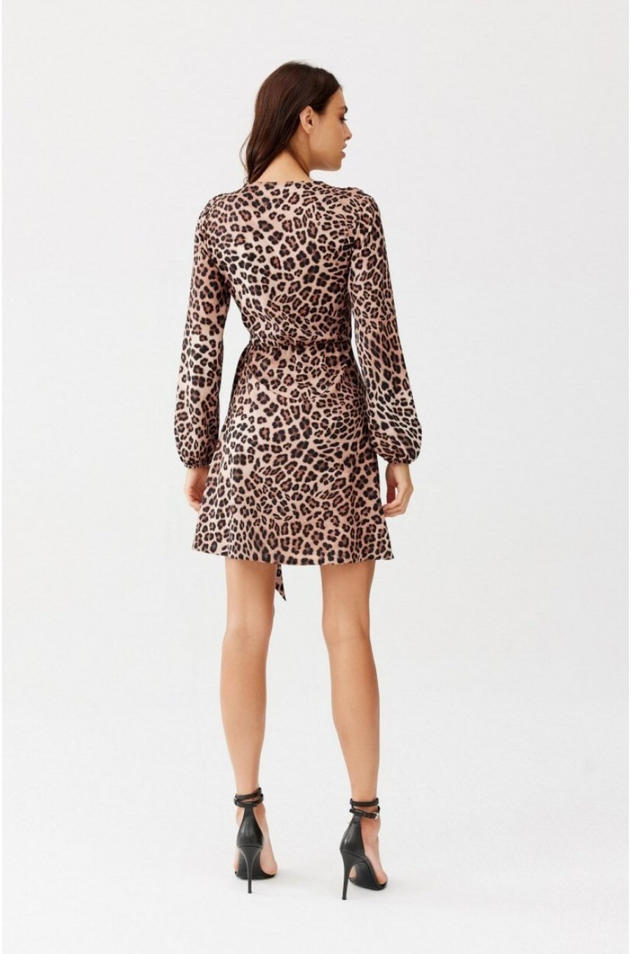 Rochie scurta petrecuta leopard cu maneca lunga CassieR 3 - jojofashion.ro