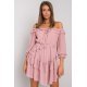 Rochie babydoll roz pal cu volane vaporoasa Demyra 2 - jojofashion.ro