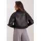 Geaca dama biker scurta, din piele eco, neagra, cu fermoar si catarama, Rohana 4 - jojofashion.ro