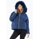 Geaca dama iarna bleumarin cu gluga si blana eco Katya 2 - jojofashion.ro