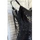 Rochie de seara scurta, din paiete, neagra, cu margele, April 6 - jojofashion.ro