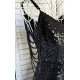 Rochie de seara, scurta, din paiete, neagra, cu margele, April 6 - jojofashion.ro