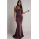 Rochie eleganta lunga lurex roz prafuit, sirena, Isra 2 - jojofashion.ro