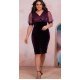 Rochie marime mare midi cu paiete mov pe bust Blanka 3 - jojofashion.ro