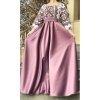 Rochie traditionala lunga tafta lila Carmyna