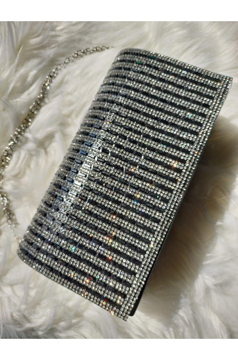 Geanta plic negru cu pietre argintii, Shine Geanta plic negru cu pietre argintii, Shine 1 - jojofashion.ro
