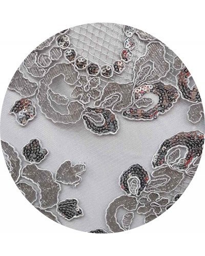 Rochie de cununie eleganta marime mare lunga dantela gri Arianza Rochii lungi, Rochie de cununie eleganta marime mare lunga dantela gri Arianza - jojofashion.ro