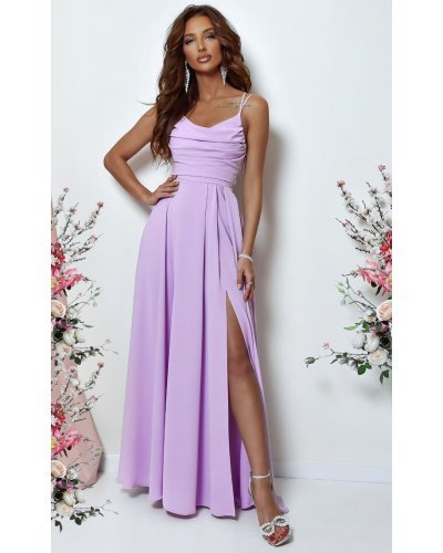 Rochie de ocazie lunga, lila, cu bust tip corset, ValeriaW Rochii lungi, Rochie de ocazie lunga, lila, cu bust tip corset, ValeriaW - jojofashion.ro