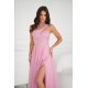Rochie de ocazie lunga roz pal cu tulle si paiete Louanna 4 - jojofashion.ro