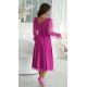 Rochie midi din tul cu glitter bishop evazata cu maneca lunga Petra Rochie midi din tul cu glitter bishop evazata cu maneca lunga Petra 3 - jojofashion.ro