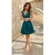 Rochie scurta verde smarald baby doll in clos Katalina 4 - jojofashion.ro