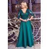 Rochie de seara eleganta in marimi mari lunga, cu broderie, verde, Alizaa