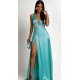 Rochie lunga din tafta menta Carra 2 - jojofashion.ro