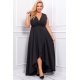 Rochie eleganta lunga, neagra, petrecuta, asimetrica, Gracia2 4 - jojofashion.ro