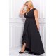 Rochie eleganta lunga, neagra, petrecuta, asimetrica, Gracia2 5 - jojofashion.ro