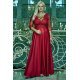 Rochie lunga XXL din dantela si brocard burgundy Adalyze Rochie lunga XXL din dantela si brocard burgundy Adalyze 4 - jojofashion.ro