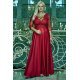 Rochie eleganta lunga, in marimi mari, brocard burgundy, Adalyze 4 - jojofashion.ro