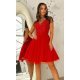 Rochie scurta, rosie, baby doll, din tul, dantela, Ecaterina 2 - jojofashion.ro