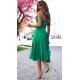 Rochie midi verde tip baby doll din bumbac retro in clos TifaniW3 3 - jojofashion.ro