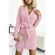 Rochie de zi scurta, roz pal, tip sacou, cu maneca lunga, Liana 4 - jojofashion.ro