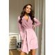 Rochie de zi scurta, roz pal, tip sacou, cu maneca lunga, Liana 2 - jojofashion.ro