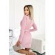 Rochie de zi scurta, roz pal, tip sacou, cu maneca lunga, Liana 3 - jojofashion.ro