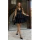 Rochie de ocazie, baby doll, scurta, cu dantela, neagra si volane suprapuse, Caryne 4 - jojofashion.ro