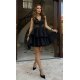 Rochie de ocazie baby doll scurta, cu dantela neagra si volane suprapuse, Caryne 4 - jojofashion.ro