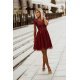 Rochie scurta cu tul si broderie burgundy Paloma 3 - jojofashion.ro