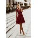 Rochie de ocazie scurta cu tul si broderie burgundy Paloma 3 - jojofashion.ro