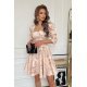 Rochie eleganta, baby doll, vascoza, bej, cu flori, Coralia 3 - jojofashion.ro