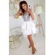 Rochie eleganta baby doll scurta, cu volane suprapuse si dantela gri, Caryne 4 - jojofashion.ro