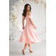 Rochie baby doll midi roz caisa cu umerii goi evazata Anelisa 3 - jojofashion.ro