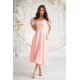 Rochie baby doll midi roz caisa cu umerii goi evazata Anelisa 4 - jojofashion.ro