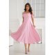 Rochie baby doll midi roz prafuit cu umerii goi evazata Anelisa 6 - jojofashion.ro