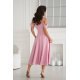 Rochie baby doll midi roz prafuit cu umerii goi evazata Anelisa 3 - jojofashion.ro