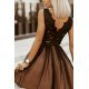 Rochie baby doll scurta, din dantela si tul, neagra, Ecaterina 3 - jojofashion.ro