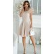 Rochie baby doll scurta din vascoza bej cu volan la maneca Samuela 4 - jojofashion.ro
