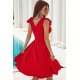 Rochie baby doll scurta rosie din vascoza in clos Katalina 3 - jojofashion.ro