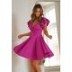 Rochie baby doll scurta din vascoza roz bishop in clos cu volane la maneca Everly 2 - jojofashion.ro