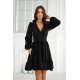 Rochie babydoll neagra babydoll cu volane suprapuse si maneca lunga Rouelle 2 - jojofashion.ro