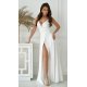Rochie cununie civila lunga, din satin, alba, fluida, Aleeza 5 - jojofashion.ro