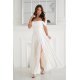 Rochie cununie civila lunga glitter alba cu umerii goi vaporoasa Delight 2 - jojofashion.ro