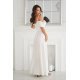 Rochie cununie civila lunga glitter alba cu umerii goi vaporoasa Delight 3 - jojofashion.ro