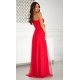 Rochie de nasa lunga rosie cu tulle si paiete Louanna 3 - jojofashion.ro